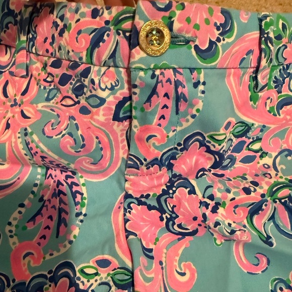 Lilly Pulitzer Callahan Stretch Shorts Blue Horizon Jungle Sunrise Shorts - Picture 2 of 7